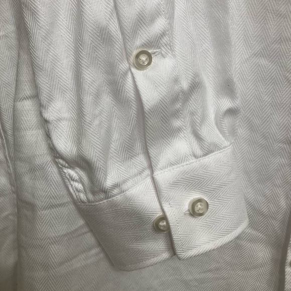 💙 Michael Kors Men’s Slim Fit Button Up Shirt, White - Size L, 16, 32/33 - Picture 4 of 7